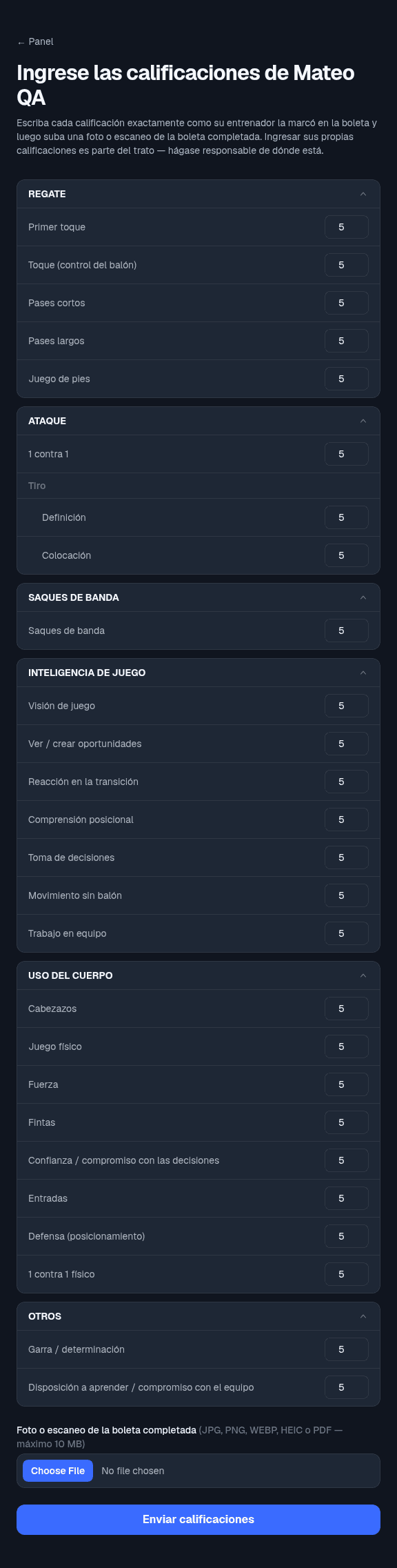 Ingrese las calificaciones y suba la boleta: una pantalla de Progress Report